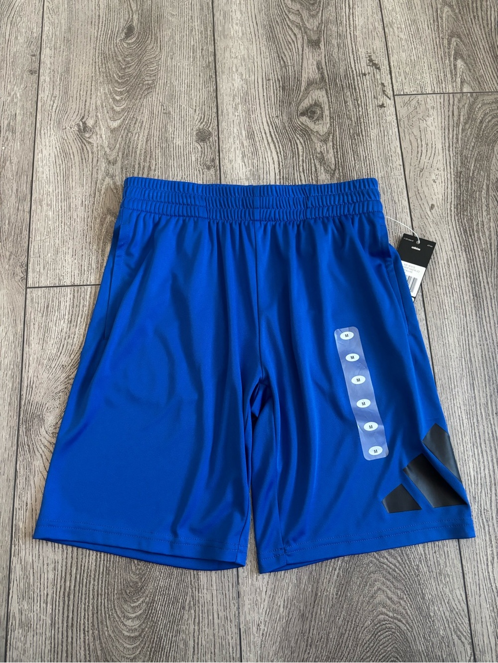 adidas boys Athletic Shorts - Blue with Black Logo